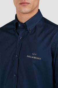 Shirt with embroidered logo - Blue chequered