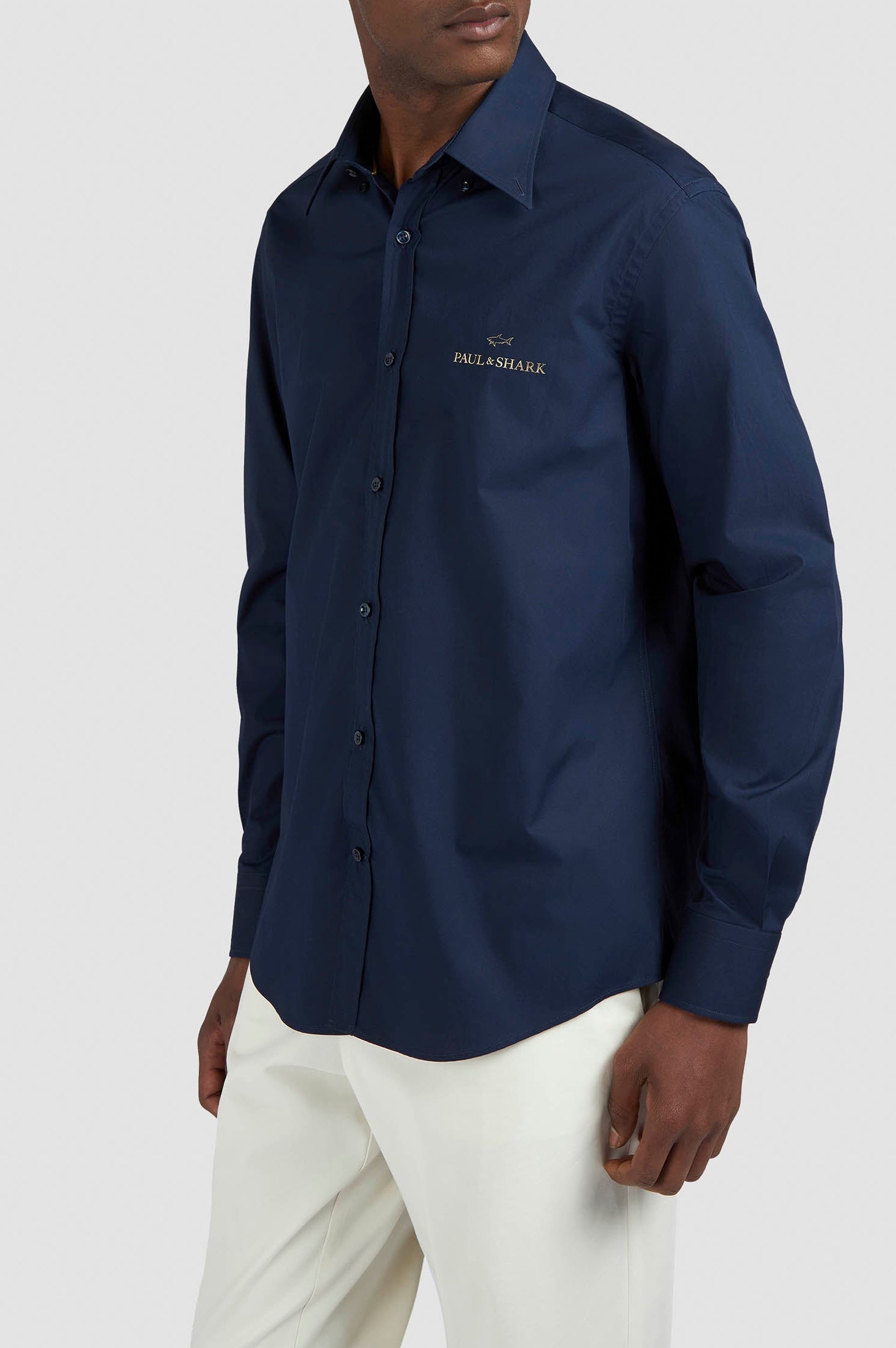 Shirt with embroidered logo - Blue chequered