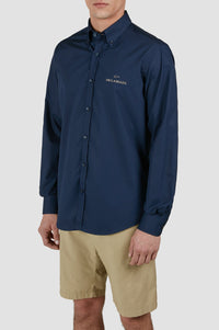Shirt with embroidered logo - Blue chequered