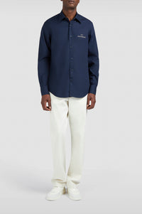 Shirt with embroidered logo - Blue chequered