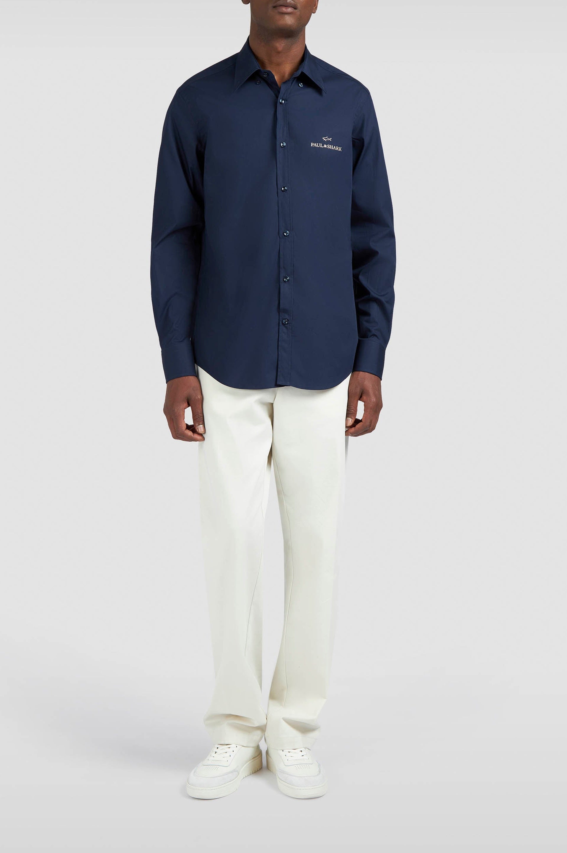 Shirt with embroidered logo - Blue chequered
