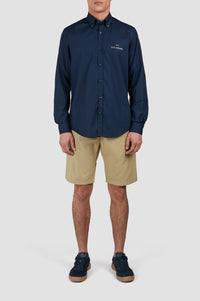 Shirt with embroidered logo - Blue chequered