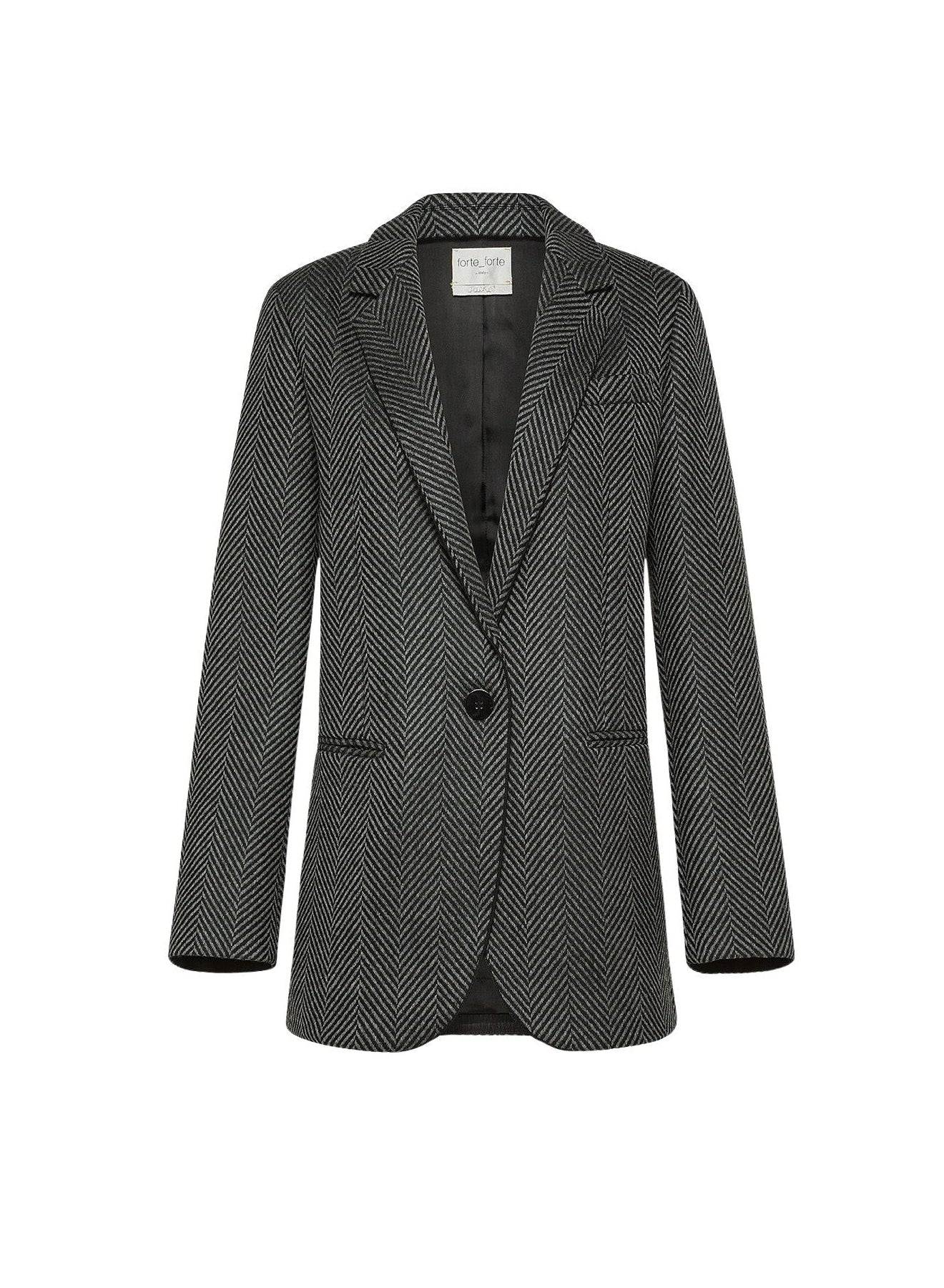 Veste en laine à motif chevrons - Antracite