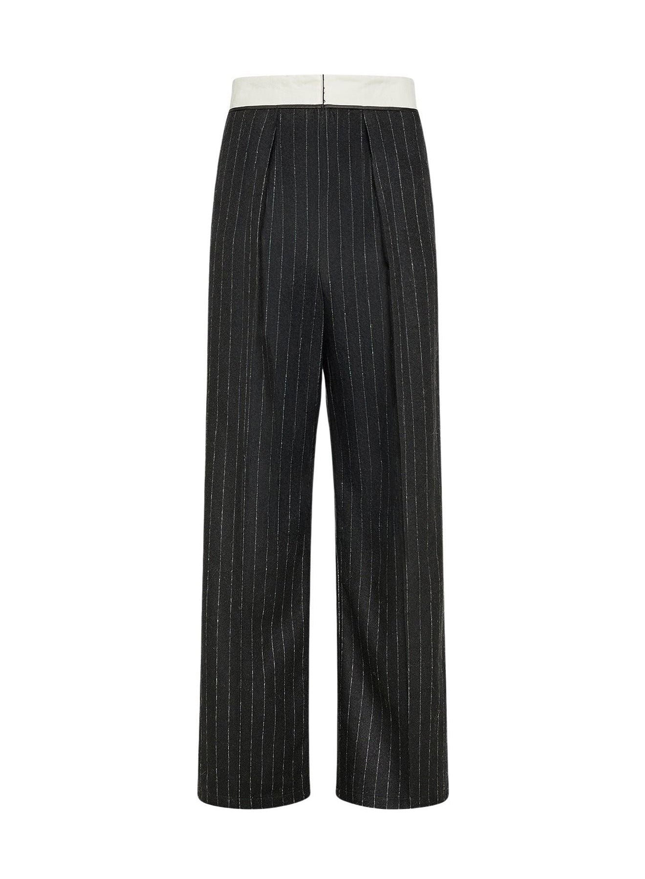 Pantalon avec broderie En Fleur en laine - Noir
