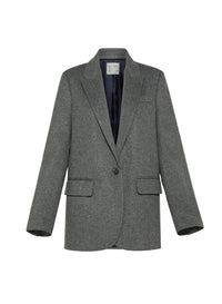 Blazer boutonné en laine - Grigio Melange