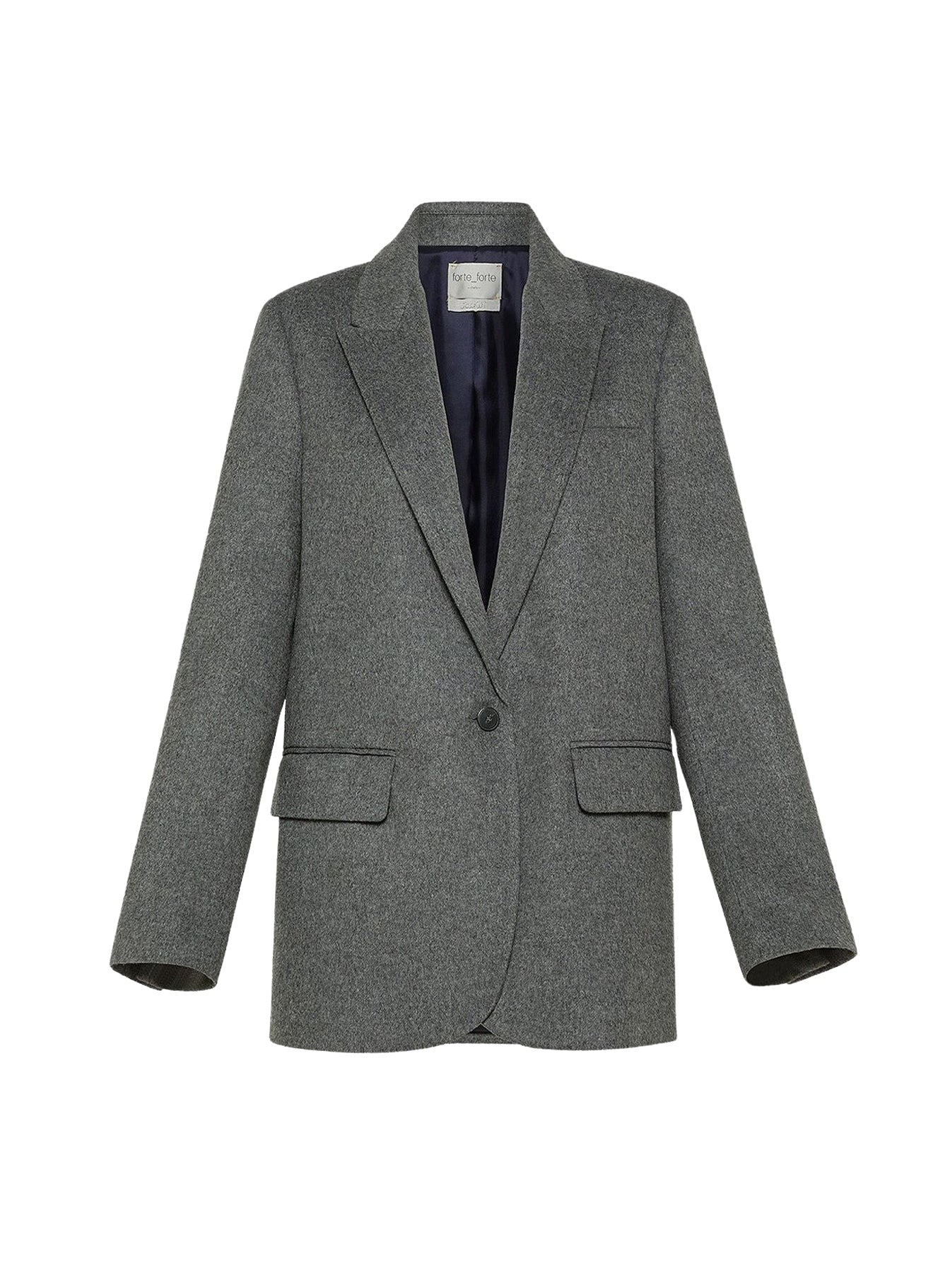 Blazer boutonné en laine - Grigio Melange