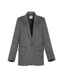Blazer boutonné en laine - Grigio Melange