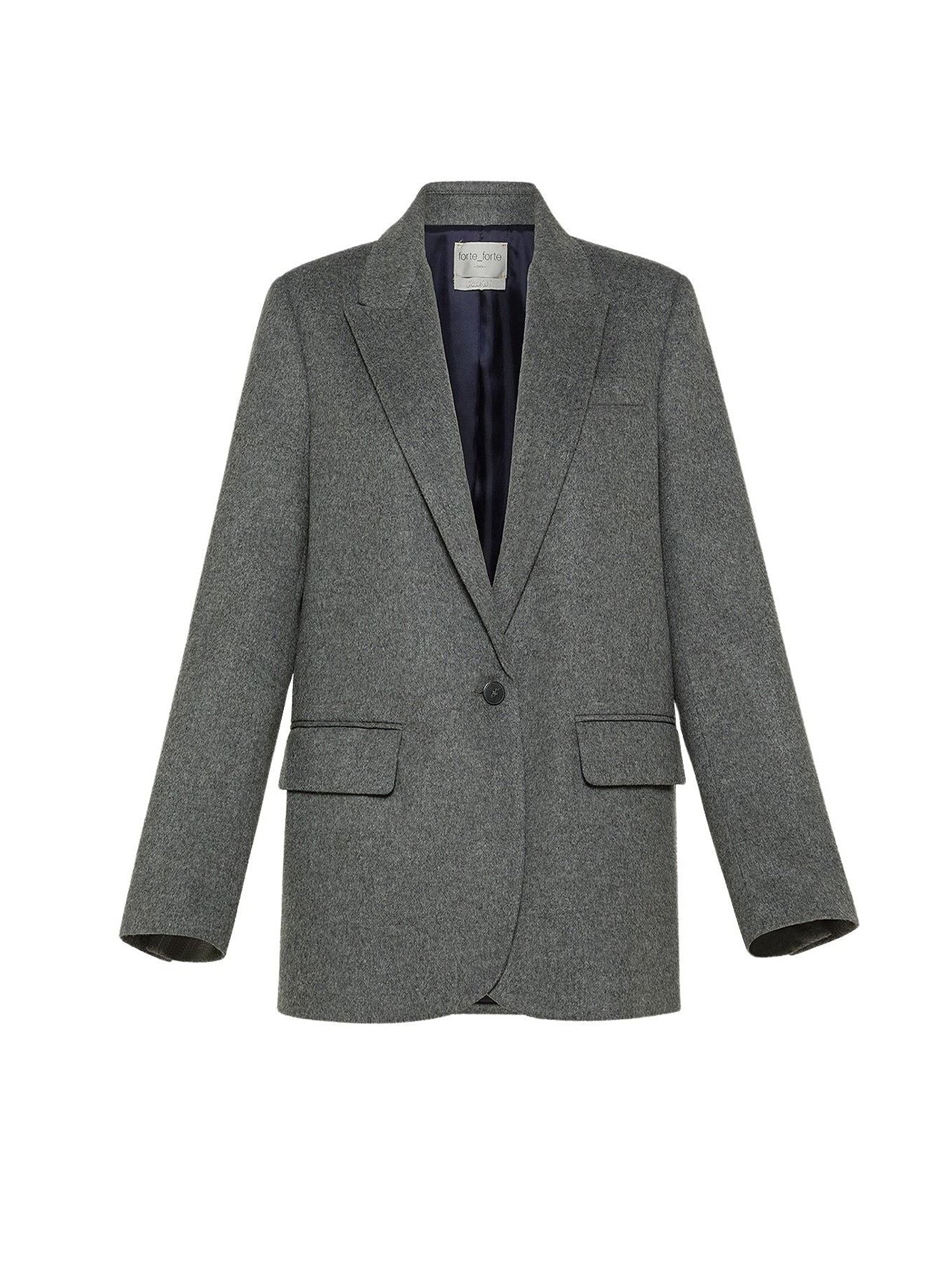 Blazer boutonné en laine - Grigio Melange