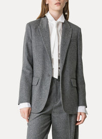 Blazer boutonné en laine - Grigio Melange