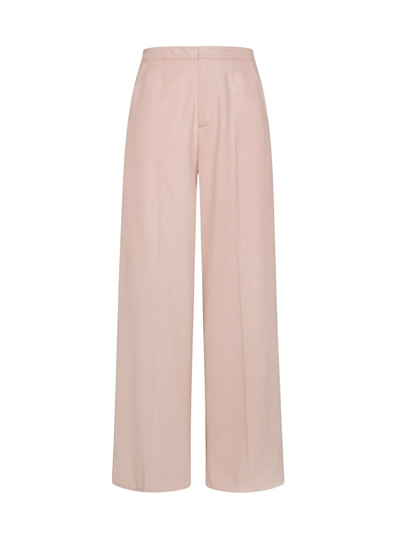 Pantalon palazzo en laine - Rose