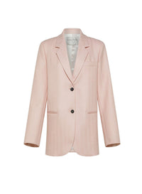 Veste en laine vierge à chevrons - Rose