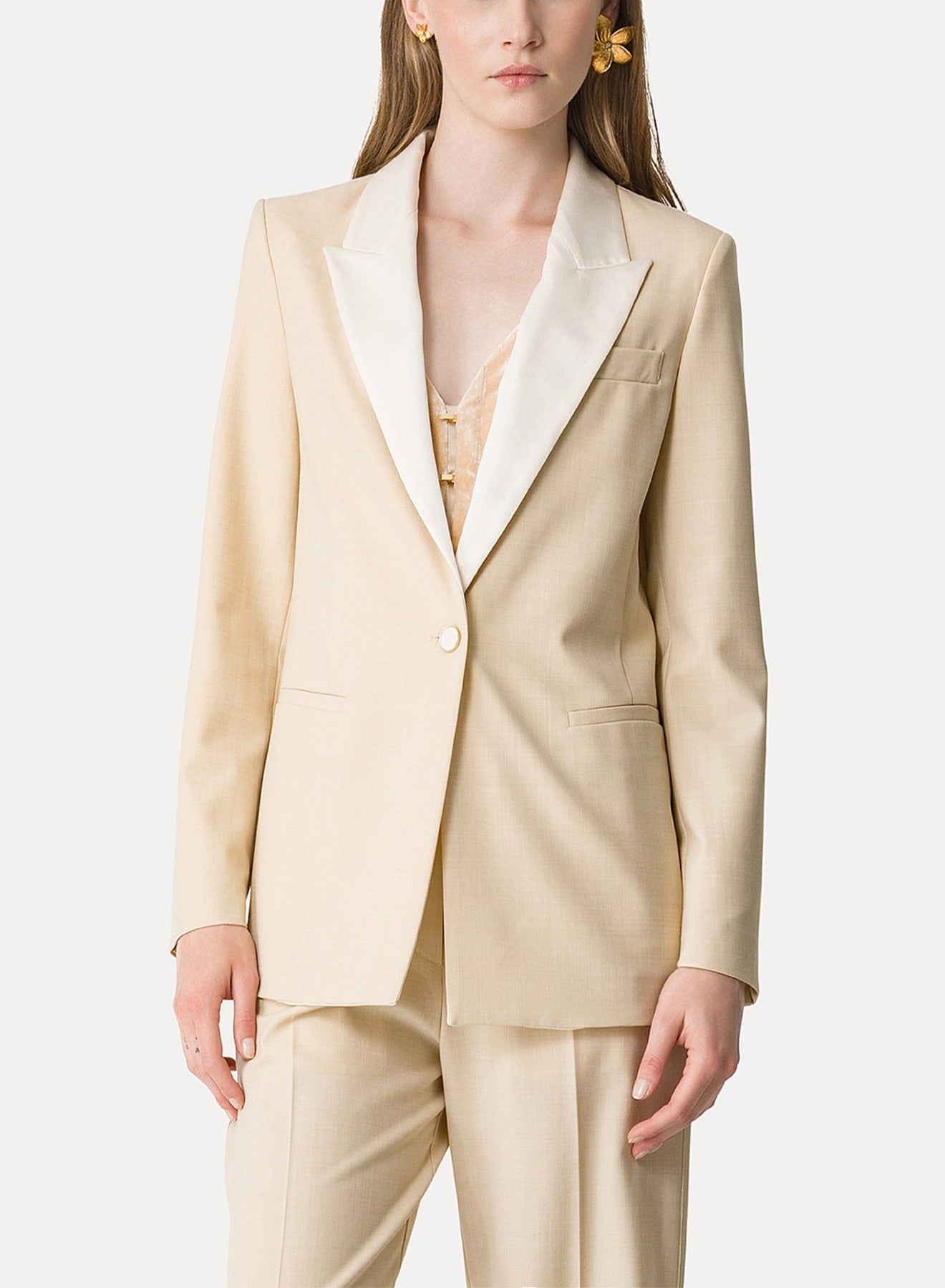 Veste en toile mélangée de laine - Honey