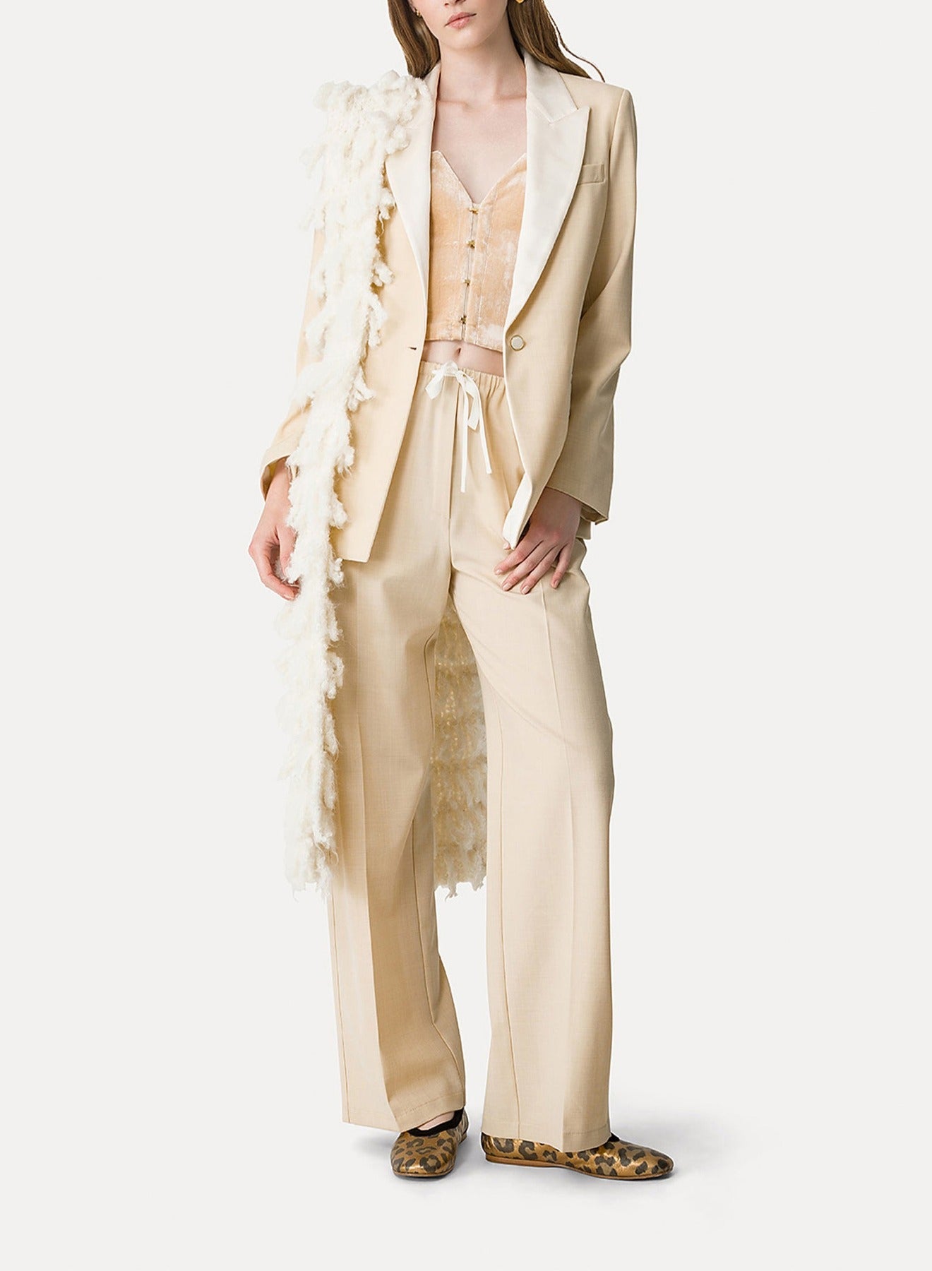 Veste en toile mélangée de laine - Honey
