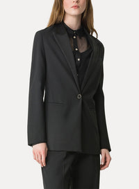 Veste en toile mélangée de laine - Noir