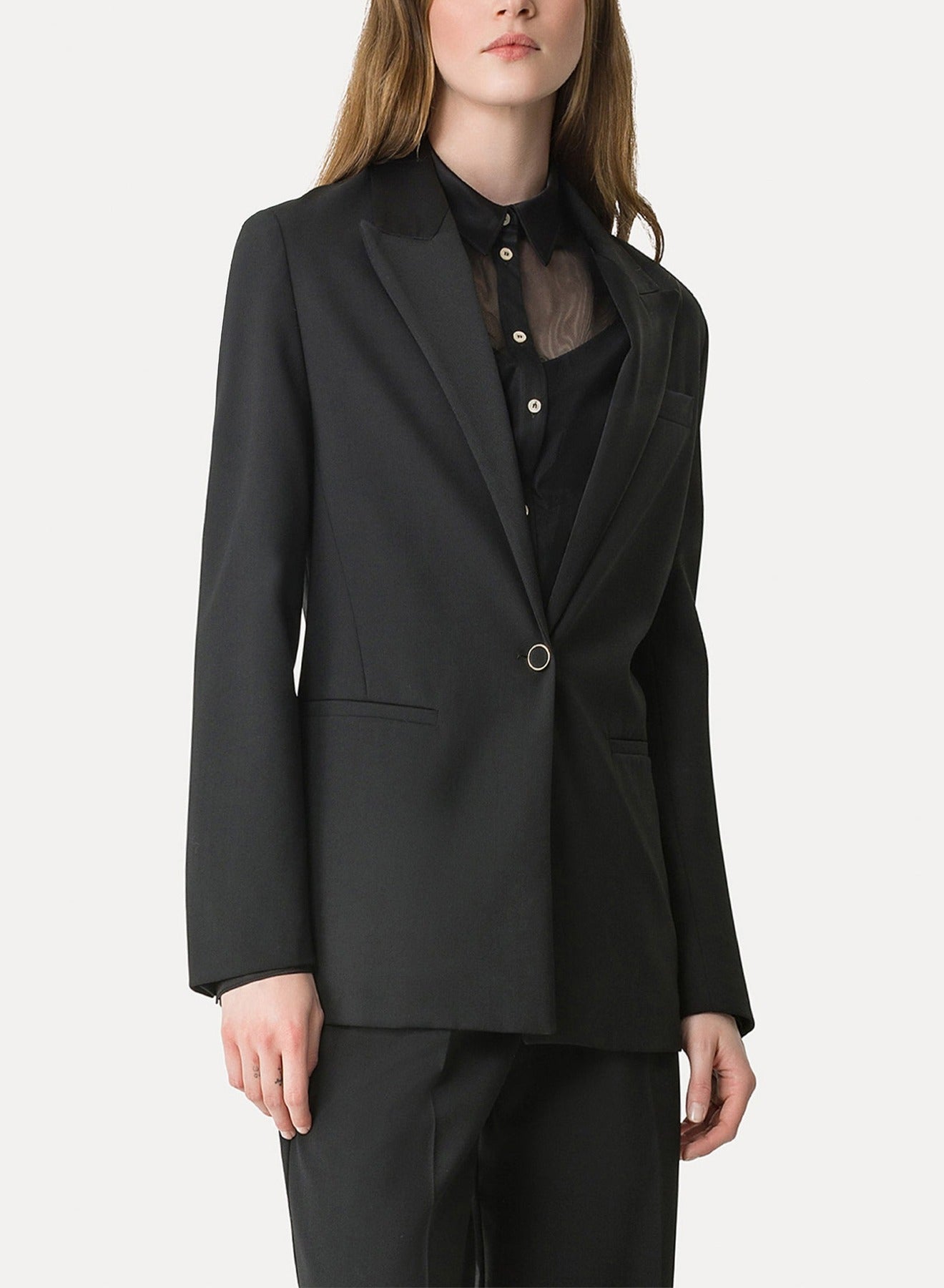 Veste en toile mélangée de laine - Noir