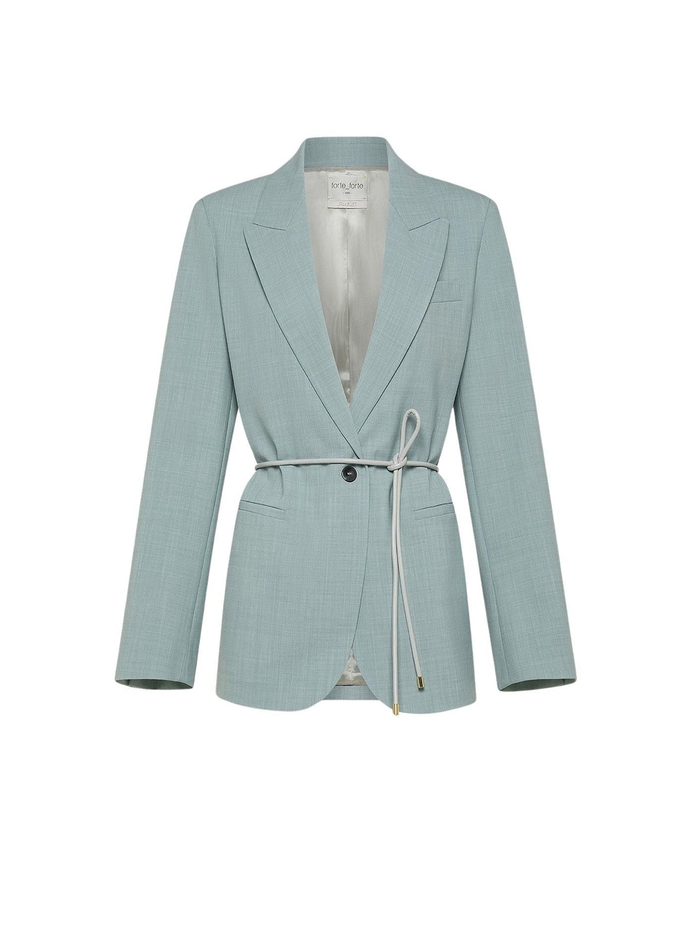 Veste à ceinture en toile mélangée de laine - Plume