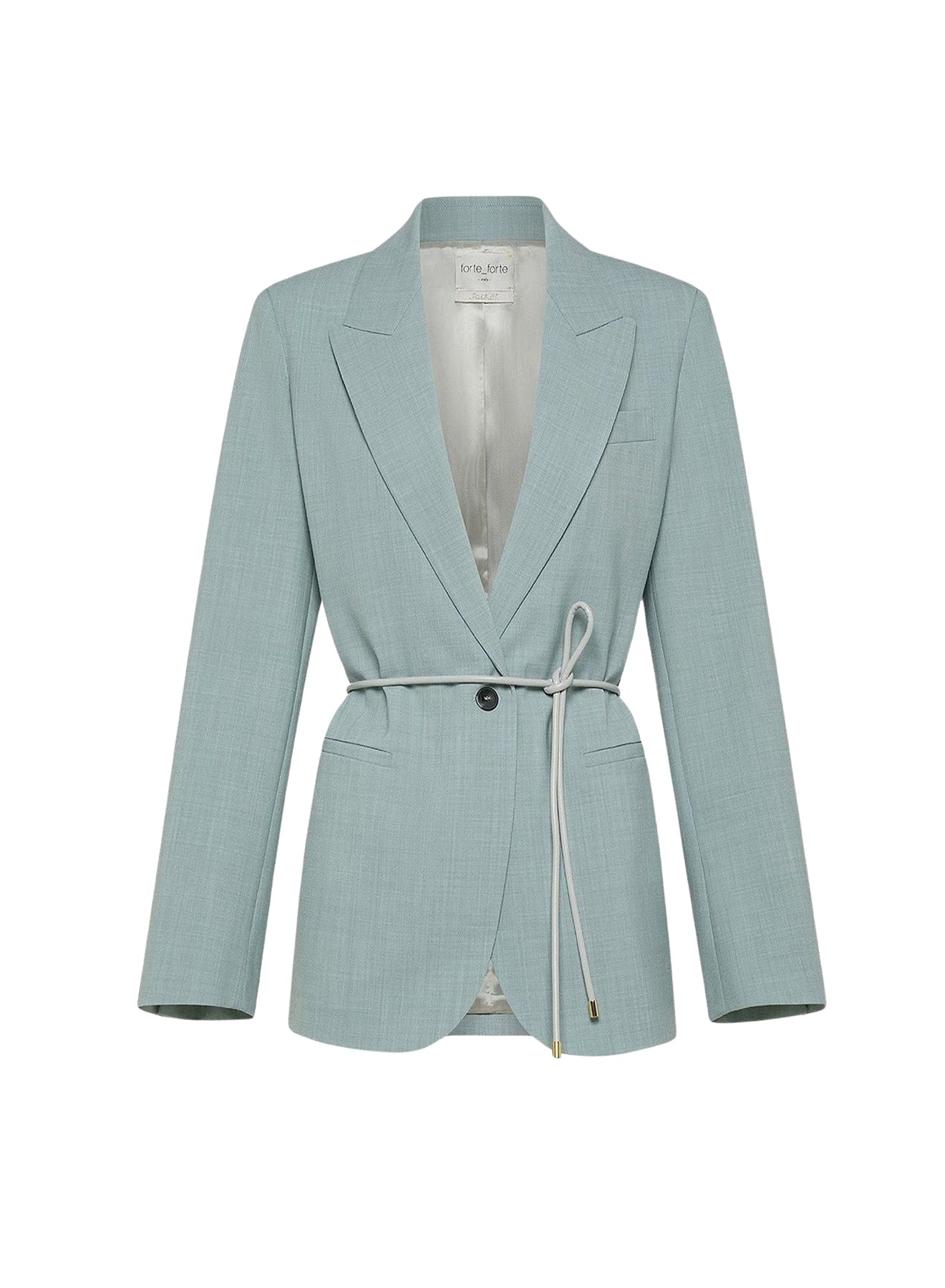 Veste à ceinture en toile mélangée de laine - Plume