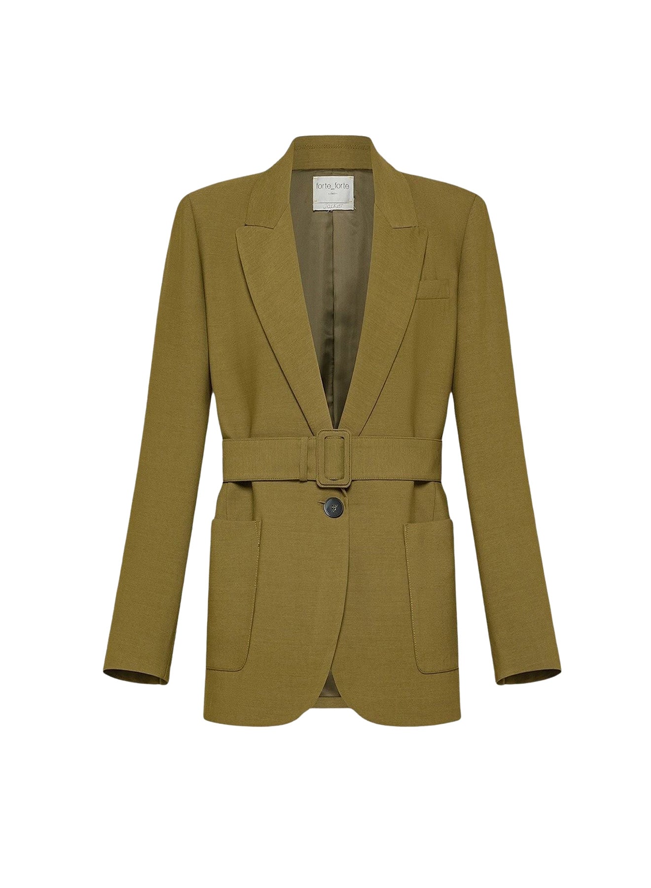 Veste en toile fluide avec ceinture - Khaki