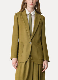 Veste en toile fluide avec ceinture - Khaki