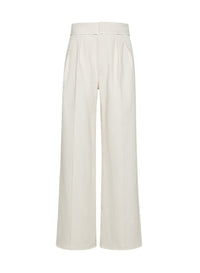 Pantalon taille haute en toile écru - Borotalco