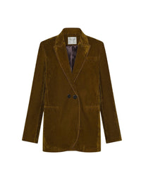Veste floquée à double boutonnage - Antique Gold