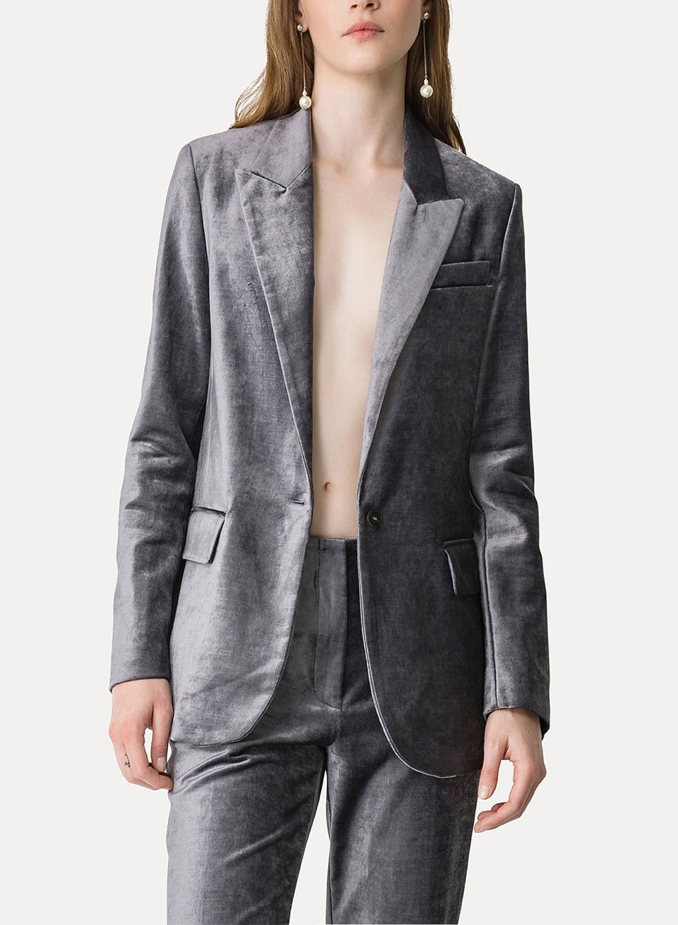 Veste en velours stretch - Stone