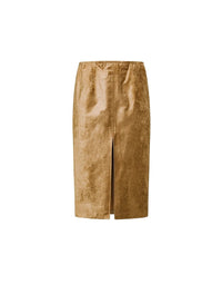 Jupe crayon en velours stretch - Gold