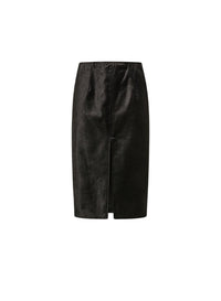 Jupe crayon en velours stretch - Noir