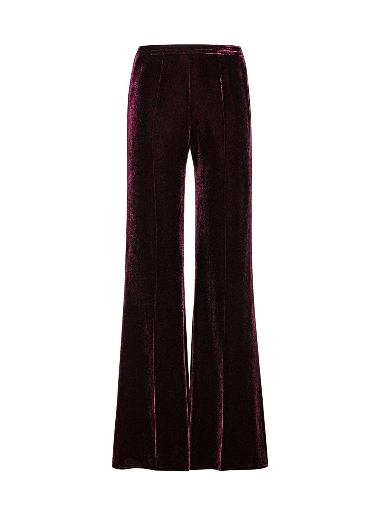 Pantalon évasé en velours - Bordeaux