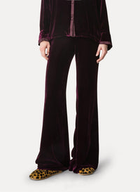 Pantalon évasé en velours - Bordeaux