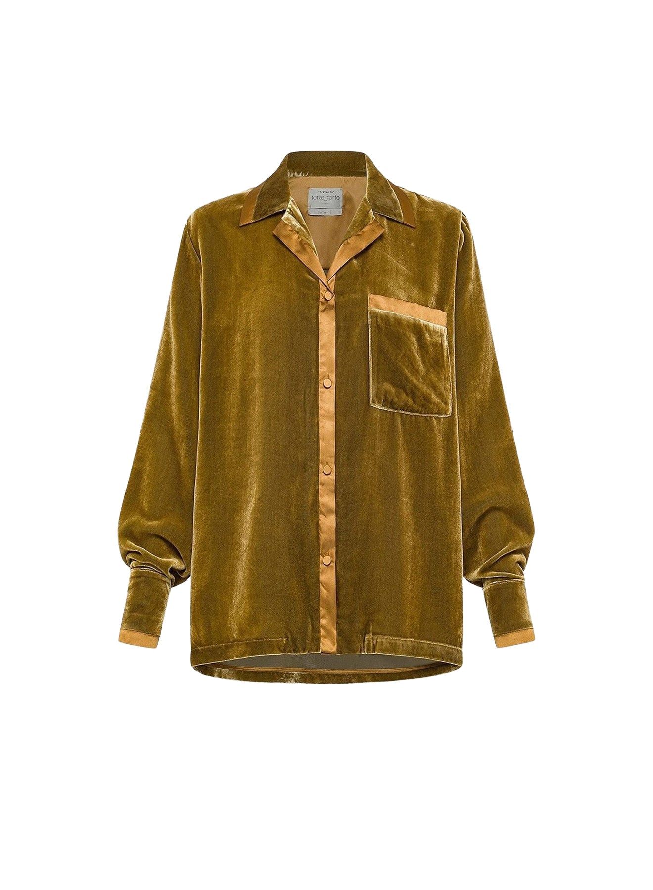 Chemise en soie avec détails - Antique Gold