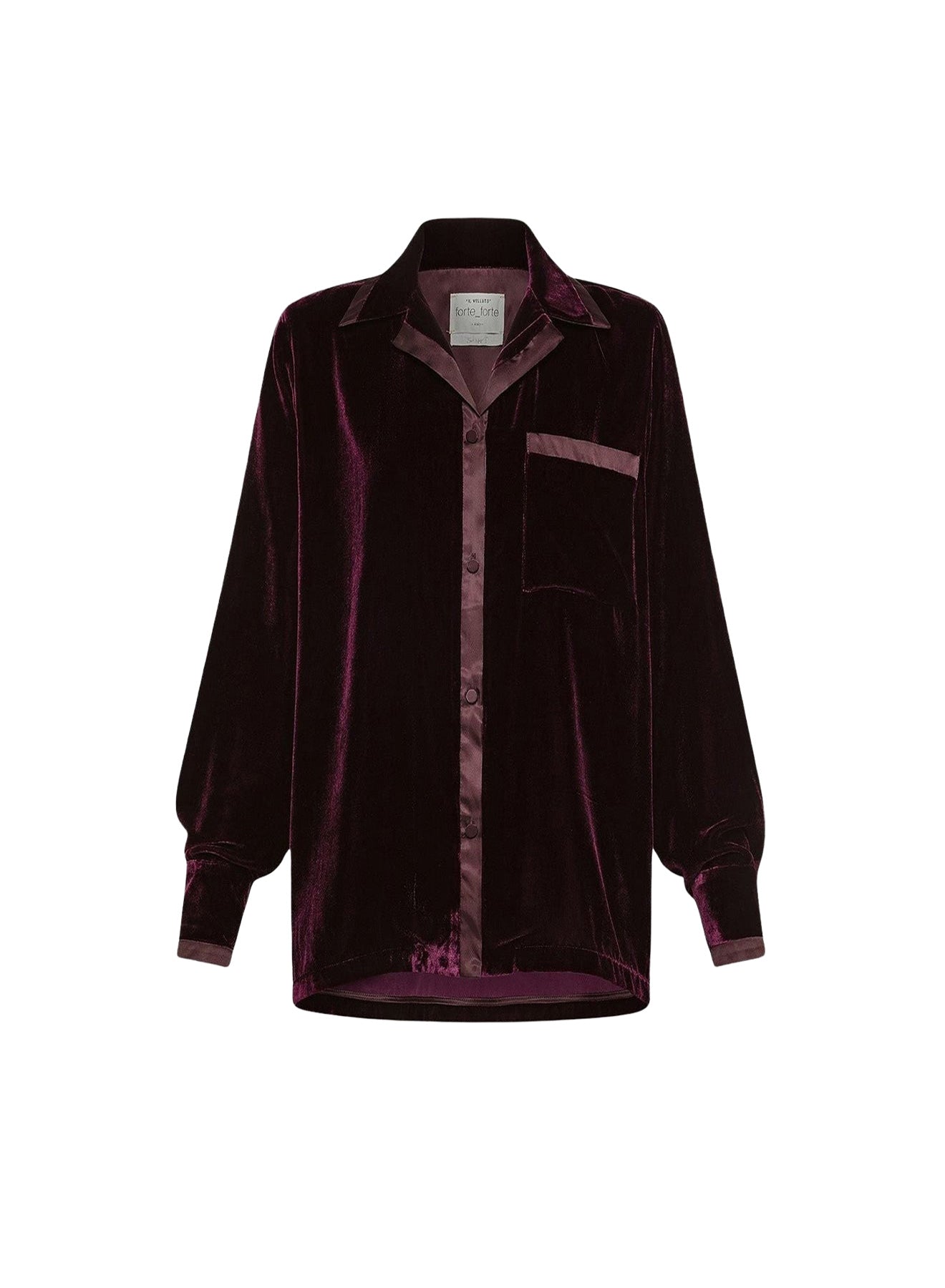 Chemise en soie avec détails - Bordeaux