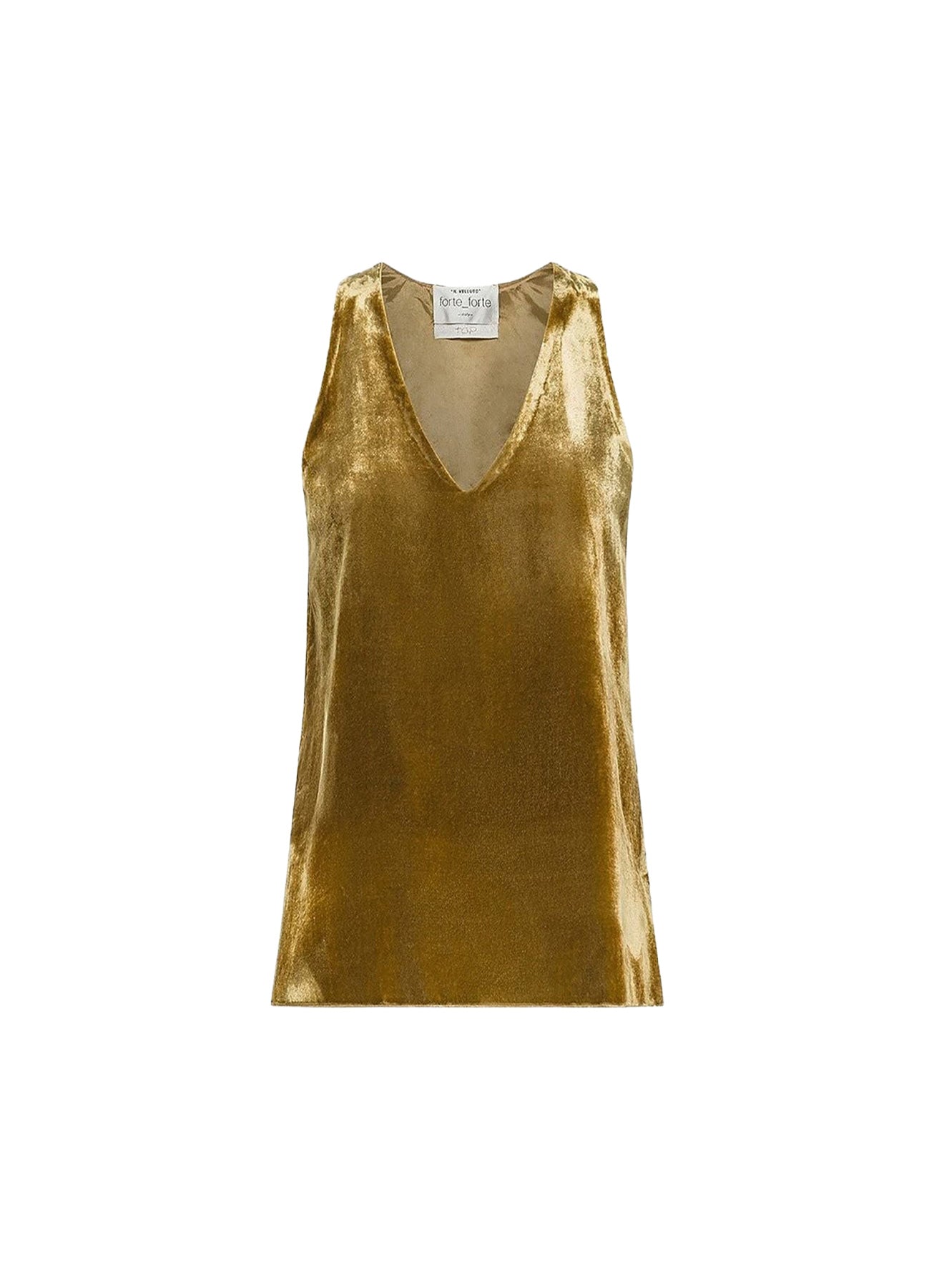 Débardeur en velours à col en V - Antique Gold