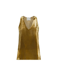 Débardeur en velours à col en V - Antique Gold