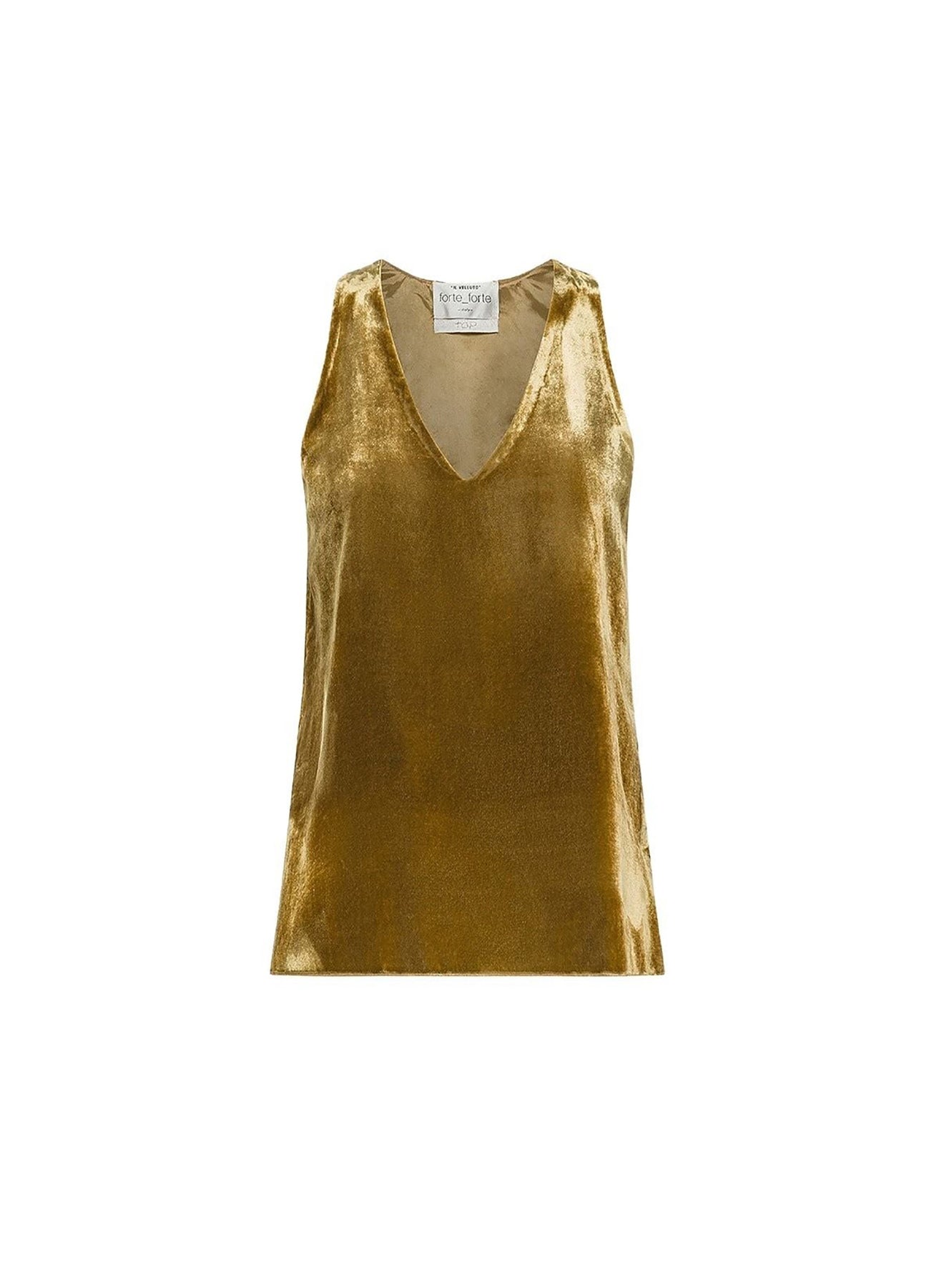 Débardeur en velours à col en V - Antique Gold