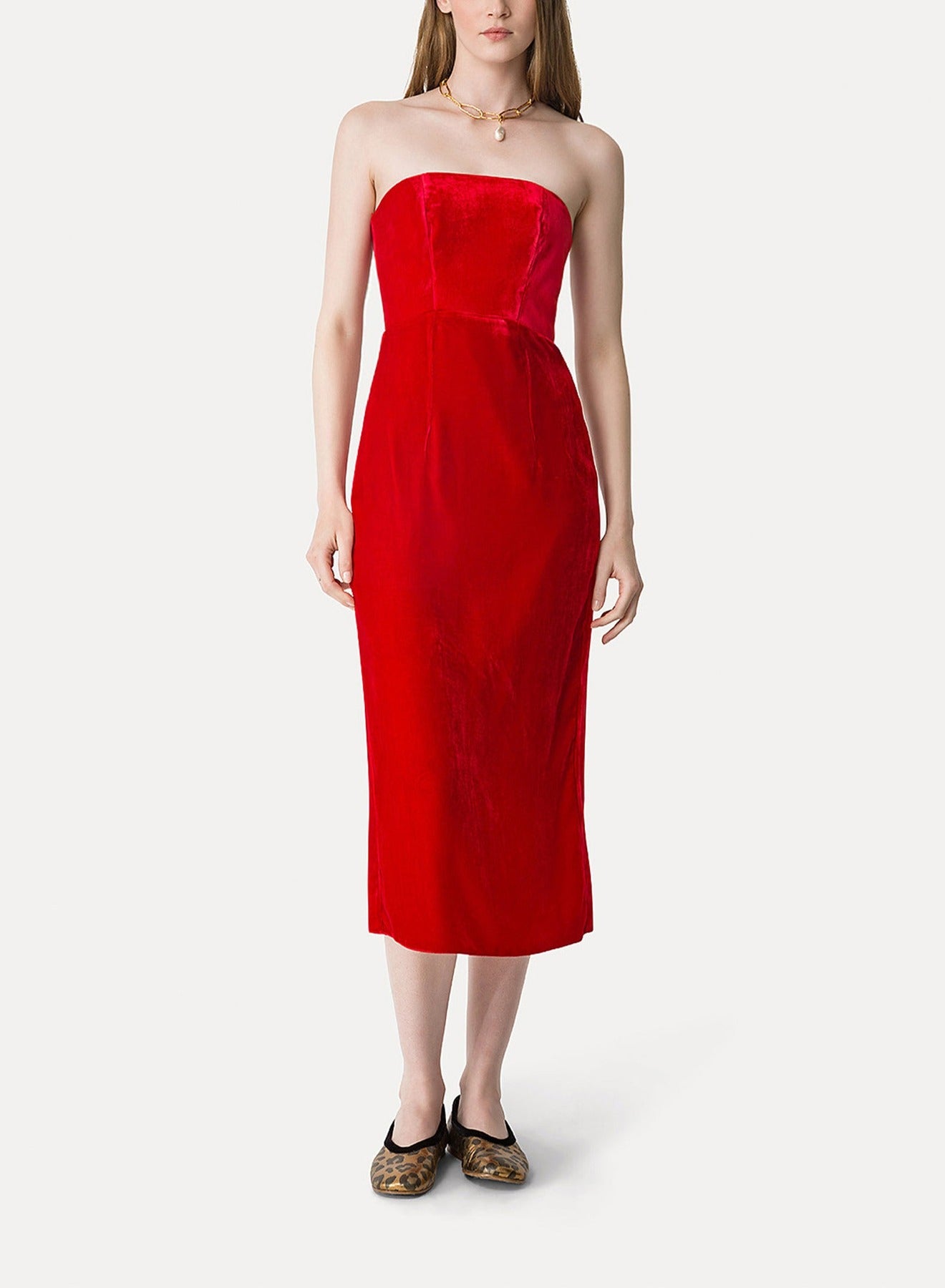 Robe bustier en velours à manches amovibles - Love