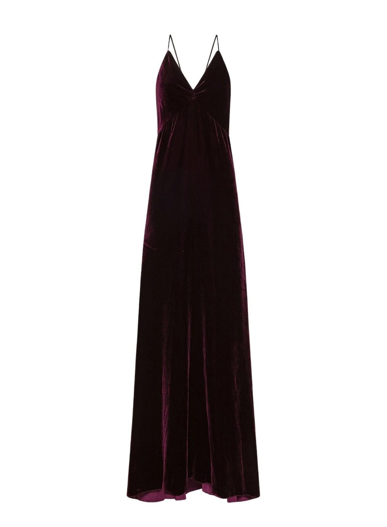 Robe nuisette en velours - Bordeaux