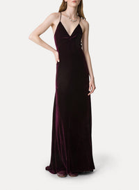 Robe nuisette en velours - Bordeaux