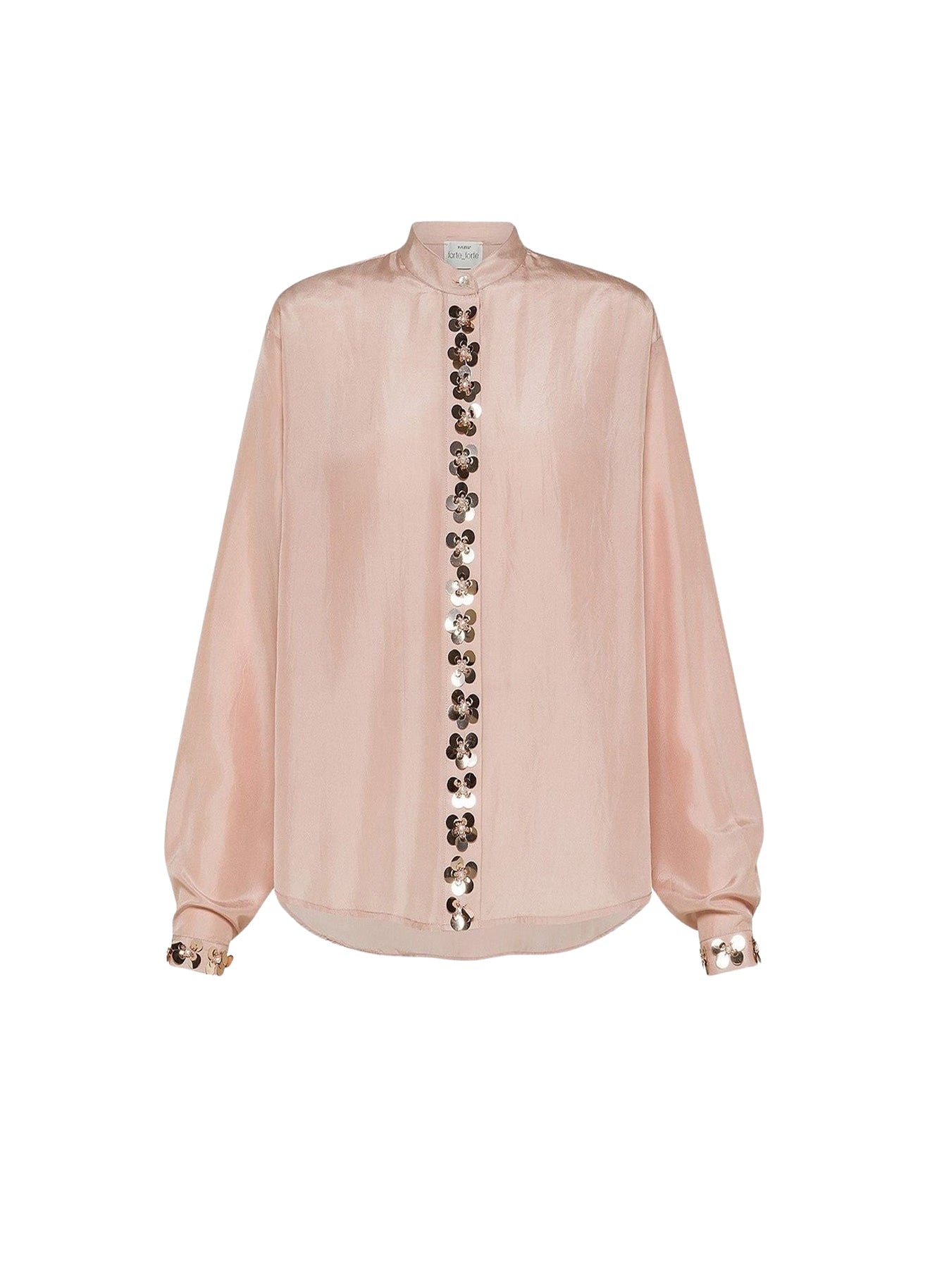 Chemise en soie brodée Petites Étoiles - Rose