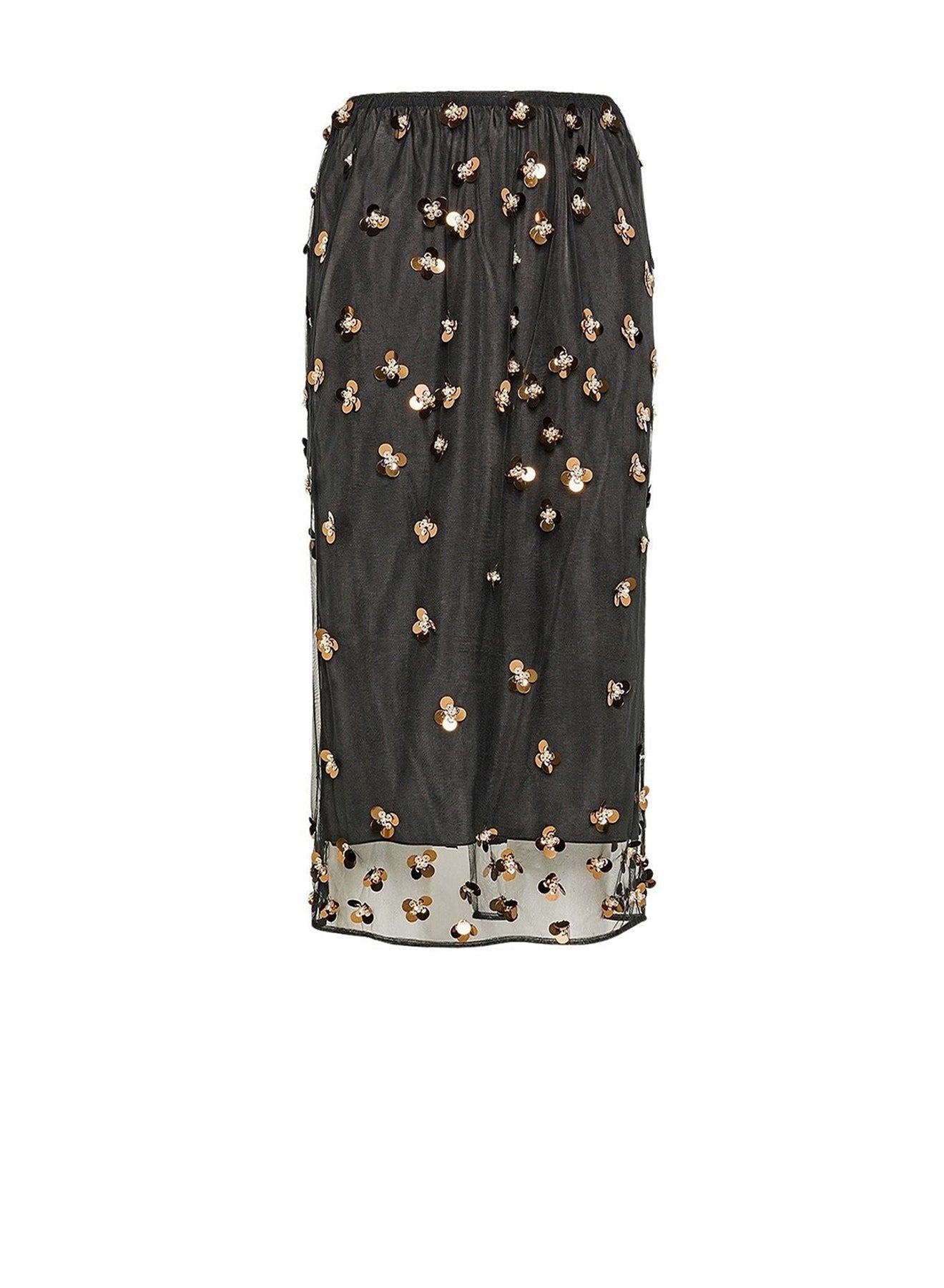 Jupe en tulle brodée Petites Étoiles - Noir