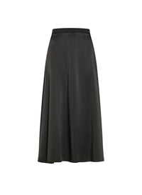 Jupe midi en satin Envers - Noir