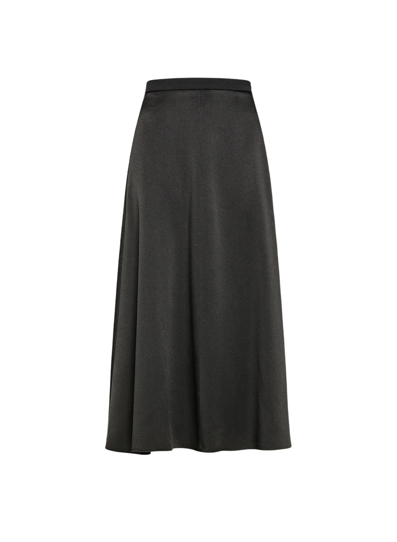 Jupe midi en satin Envers - Noir