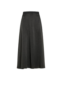 Jupe midi en satin - Noir