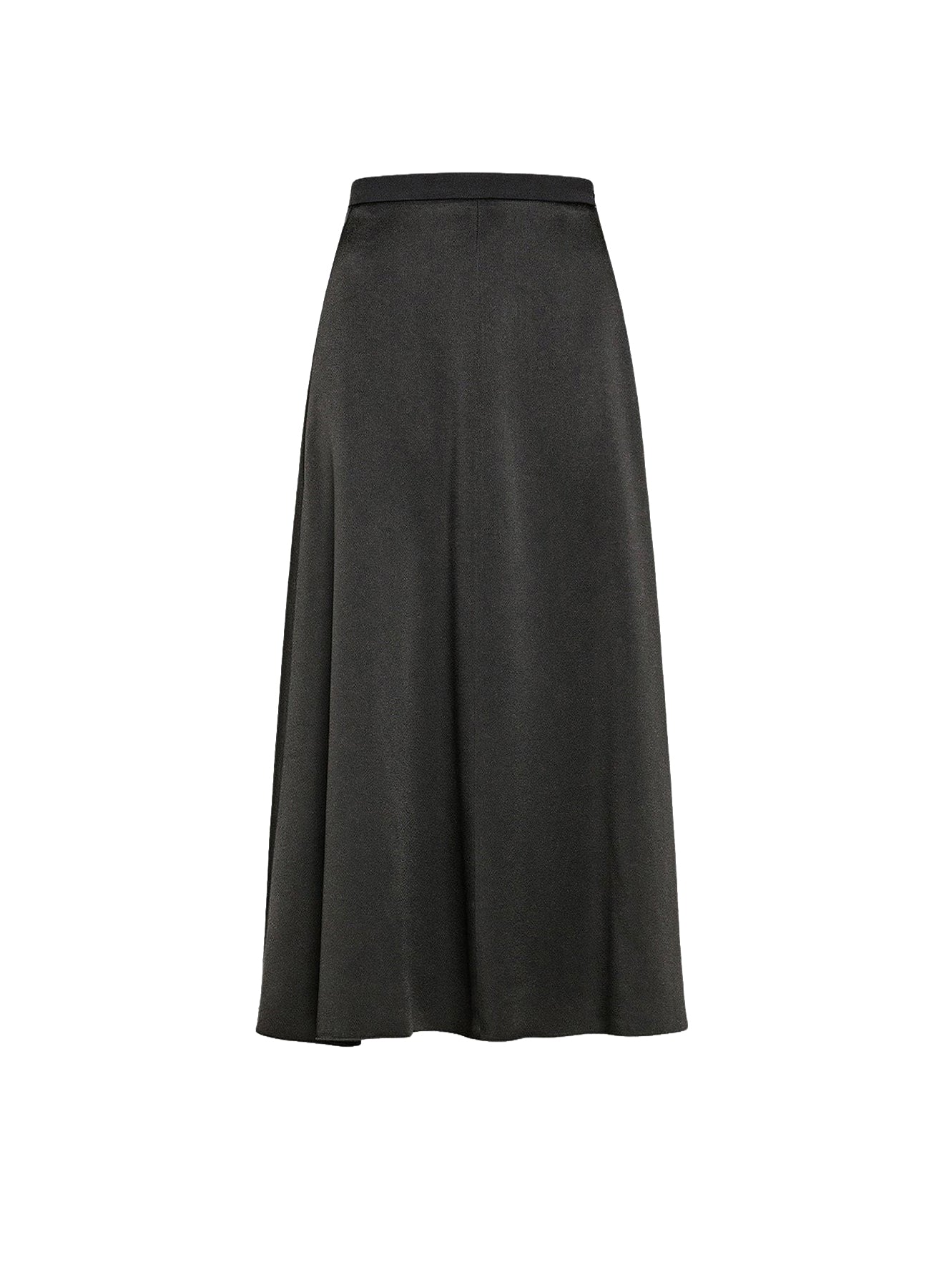 Jupe midi en satin - Noir