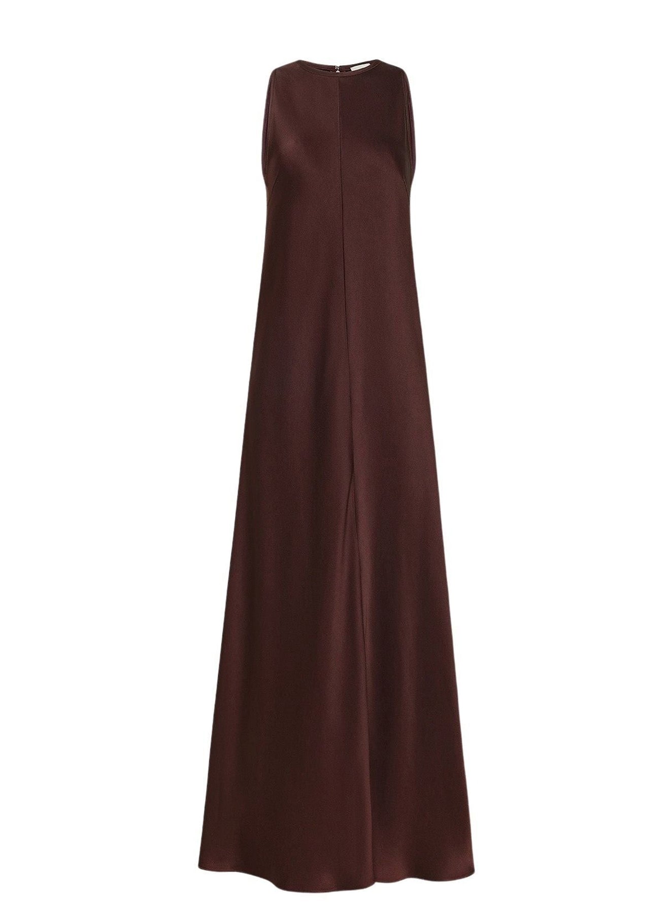 Robe sans manches en satin - Chocolat Noir