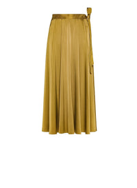 Jupe midi en soie - Khaki