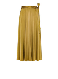 Jupe midi en soie - Khaki
