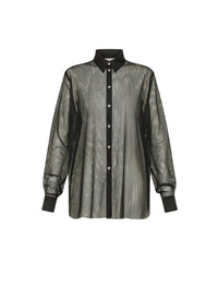 Chemise transparente avec détails - Noir