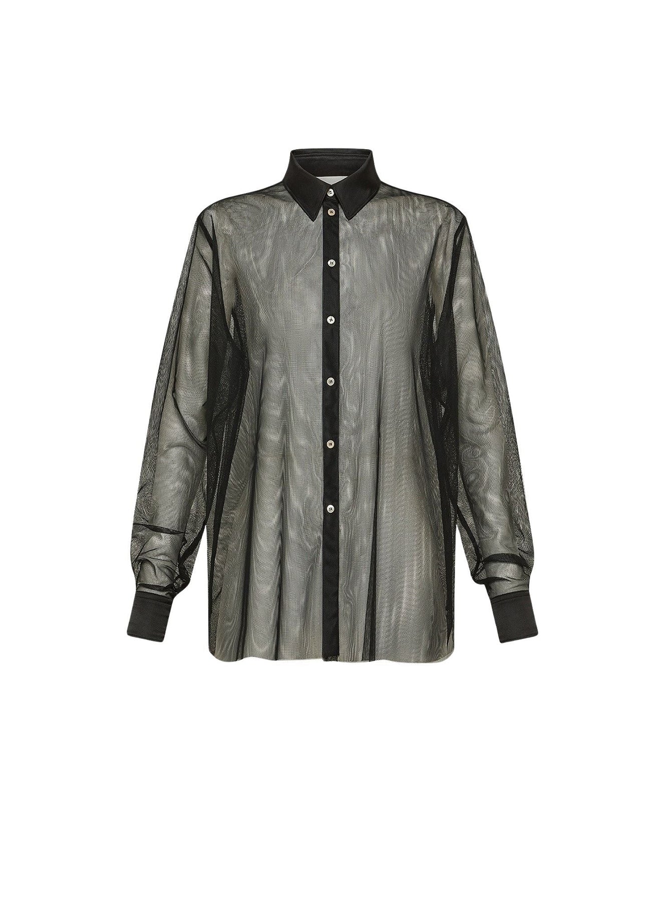 Chemise transparente avec détails - Noir
