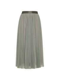 Jupe plissée Soleil en tulle - Stone